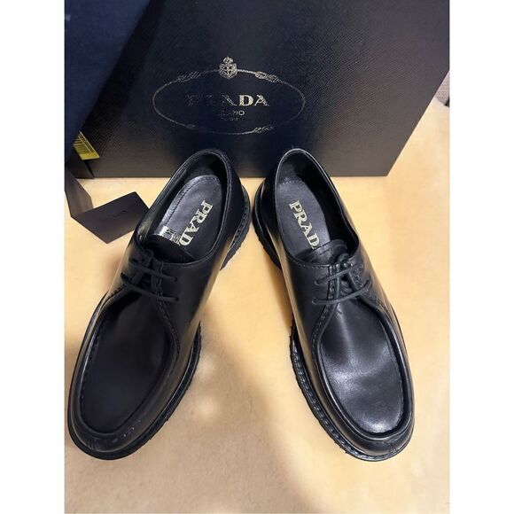 Prada brushed leather lace-up shoes, loafers size 5,5 EU 38,5-39 - Picture 7 of 10